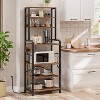 Bakers Rack with Power Outlet, 68.1inch Height Microwave Stand with 4 S-Shaped Hooks - 2 of 4