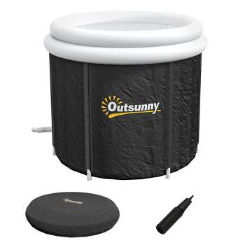 Portable Ice Bath Tub, Outdoor Cold Plunge Tub with Thermo Lid, Cover and Carry Bag for Athletes Recovery and Cold Water Therapy, Black