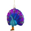 Northlight Standing Glittered Peacock Glass Christmas Ornament - 4.75" - Purple and Blue - 4 of 4