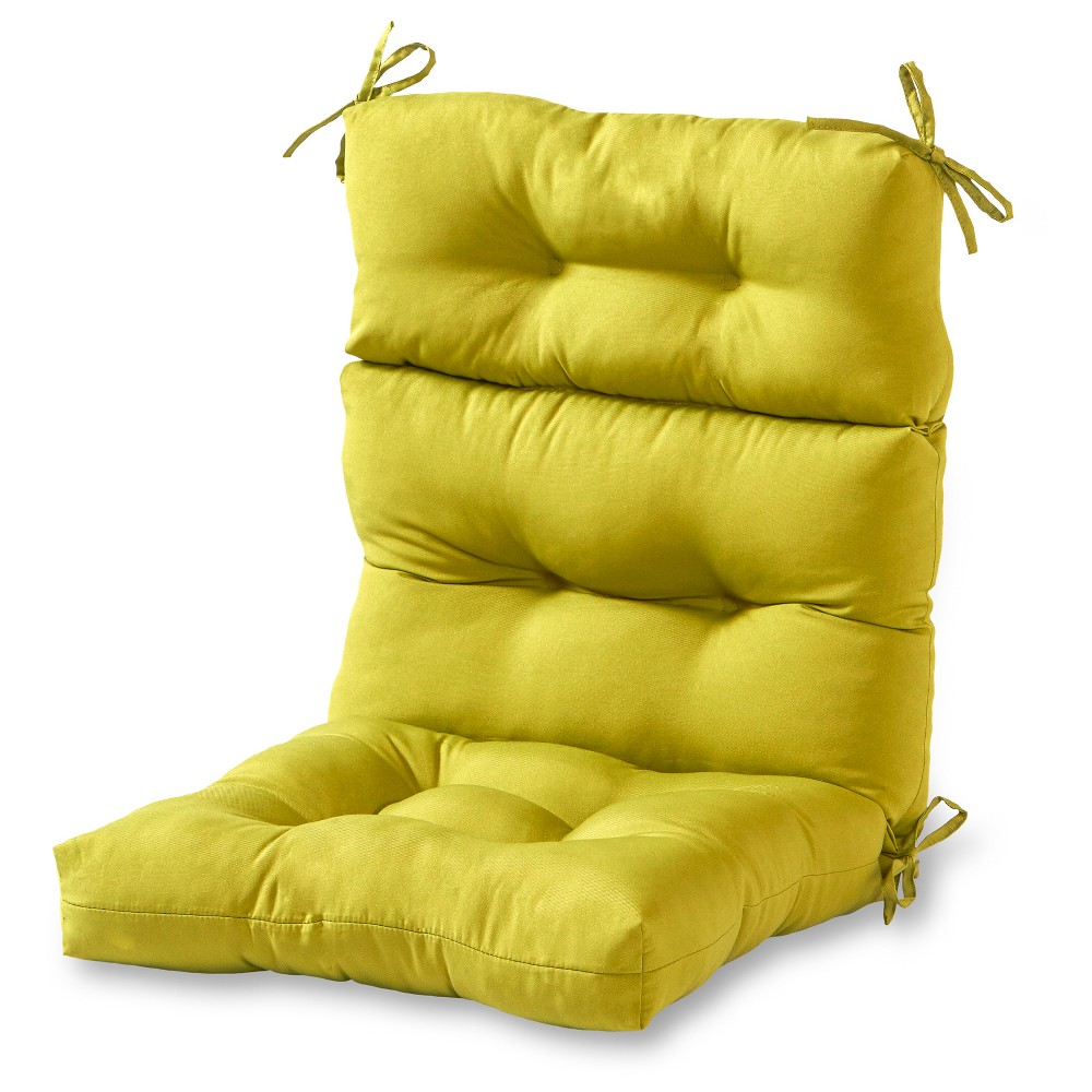 Photos - Pillow Kensington Garden 24"x22" Solid Outdoor High Back Chair Cushion Kiwi: Water-Resistant, Reversible Patio Comfort