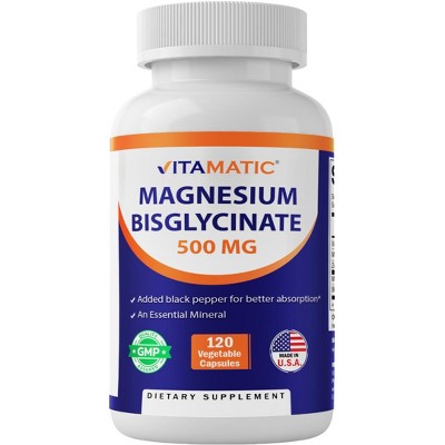 Magnesium Bisglycinate 500mg 120 Vegetarian Capsules