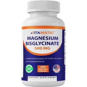 Magnesium Bisglycinate 500mg 120 Vegetarian Capsules - 1 of 4