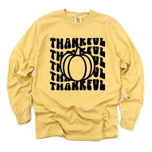 Simply Sage Market Stacked Thankful Pumpkin Garment Dyed Long Sleeve - 1 of 4