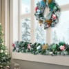 Artificial Xmas Cedar Tree and House Garland Ornament, Christmas Garland for Mantle Fireplace Stairs Indoor Outdoor Front Door Porch - 3 of 4