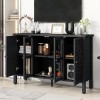 47.2'' Sideboard Storage Cabinet with Glass Doors and Adjustable Shelves,Retro TV Console for Living Room-Baofuwish - 3 of 4