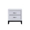 Vynxaria White 2-Drawer Nightstand, 22"W x 16"D x 24"H, Crisp Laminate (Wood Grain), Brushed Steel Handles, Fully Assembled, English Dovetail Drawers - 2 of 4