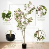 Cesicia Artificial Bougainvillea Tree with Black Plastic Pot, for Indoor Home Office Decor, 1pc/set - 4 of 4
