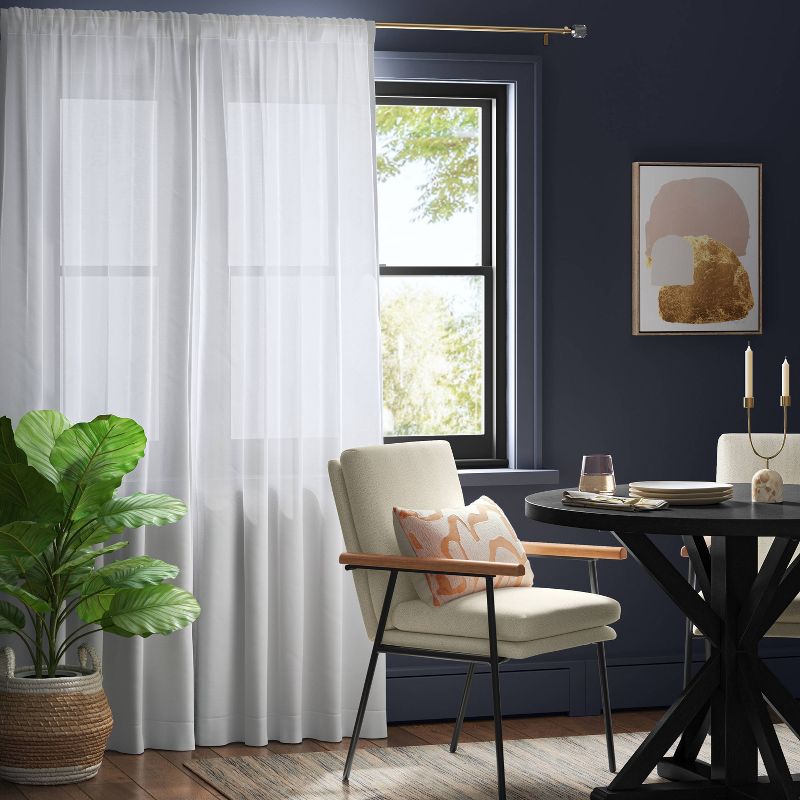 2pk Light Filtering Farrah Curtain Panels White - Threshold™, 3 of 6