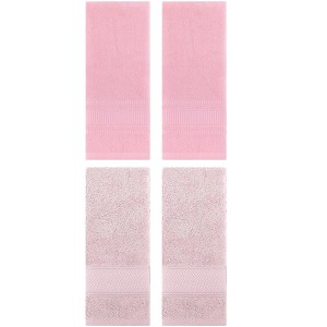 REGALWOVEN 4 Pcs Bathroom Decorative Cotton Soft Absorbent Sold Striped Hand Towel - 1 of 4