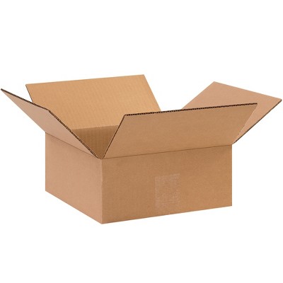 Photo 1 of The Packaging Wholesalers Flat Corrugated Boxes 10" x 10" x 4" Kraft 25/Bundle BS101004