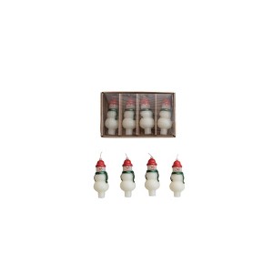 Storied Home 4-Piece Unscented Snowman Shaped Bottle Taper Candles in Box, Multicolor - 1 of 1