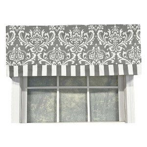 Ozbourne Style Banded 3" Rod Pocket Valance 50" x 16" Gray by RLF Home - 1 of 4