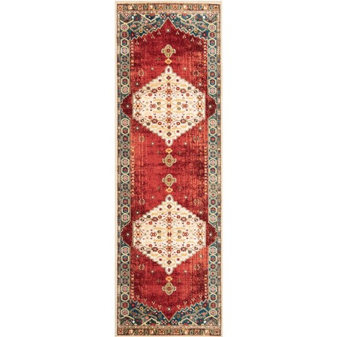 Safavieh Kashan Collection KSN306M Blue / Red Rug - 2' 6 x 8