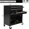 Professional 4-Drawer Rolling Tool Chest, Heavy-Duty Modular Tool Cabinet with Locking Wheels, Workshop Organizer for Garage & Repair Shop, Black - 2 of 4