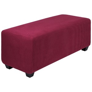 PiccoCasa High Stretch Rectangle Ottoman Furniture Covers with Elastic Bottom - 1 of 3