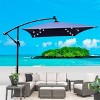 CAVINAS 10x6.5 FT Cantilever Patio Umbrella with Lights, Offset Hanging Design with Base, Commercial Grade Shade for Pergolas - 2 of 4