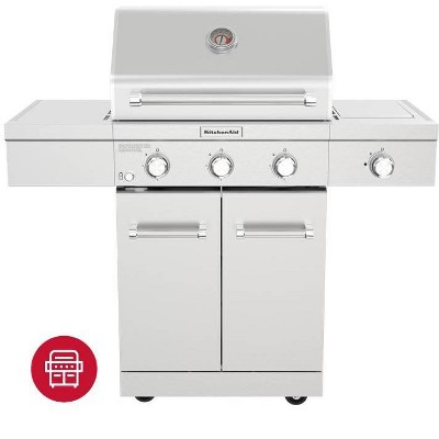 KitchenAid 3-Burner Gas Grill with Searing Side Burner and Grill Cover 720-0953LCO