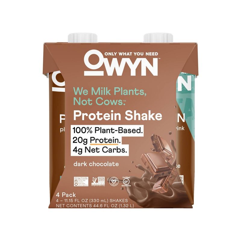 OWYN Protein Shake - Dark Chocolate - 4pk/44.6 fl oz, 1 of 7