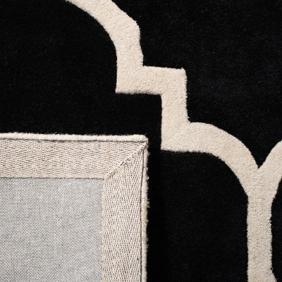 Chatham Black and Ivory Hand-Tufted Wool Area Rug 4' x 6'