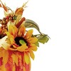 Northlight Floral Pumpkin Autumn Harvest Decoration - 12" - Orange - 3 of 3