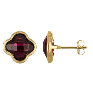 Designs By Gioelli 10K Gold Gemstone Clover Stud Earrings - 1 of 2