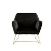 Velvet Accent Chair with Full Foam Seat and Metal Base for Living Room - 3 of 4