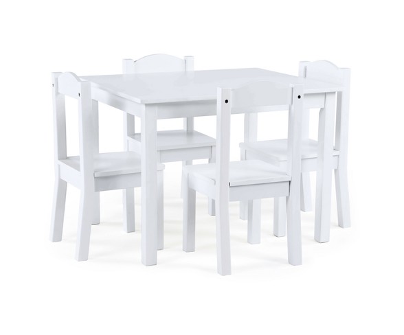 Wood Table & 4 Chairs - Cambridge Collection - White - Tot Tutors