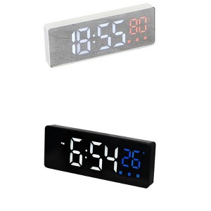 REGALWOVEN 2 Pcs Plastic Digital Corded Adjustable Accurate Dimmable Electric Alarm Clock 6.3 x 2.4 x 1 inch - 1 of 4