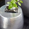 Round Hammered Silver Metal Accent Table Silver - Olivia & May - 2 of 4