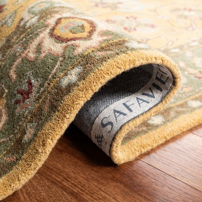 Elegant Gold Hand-Tufted Wool Area Rug - 8'3" x 11'