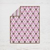 Bacati - Mod Dots Stripes Pink Fuschia Beige Chocolate 4 pc Crib Bedding Set with Diaper Caddy - 2 of 4