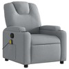 vidaXL Light Gray Recliner Chair - Massage Lounge with Manual & USB Vibration - Cup Holders & Side Pocket - 3 of 4