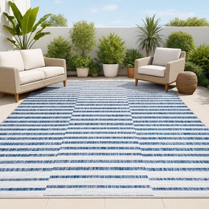 Sukie Modern Offset Stripe Indoor/Outdoor Area Rug - JONATHAN Y - 1 of 4