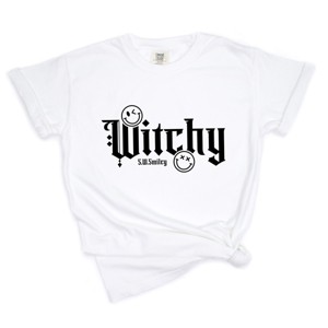 S.W.Smiley Witchy Bold - Women's Garment Dyed Graphic T-Shirt - 1 of 4