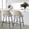 Edwin 26.5" inches Fabric Counter Height Stools,Armless Upholstered Counter Stools With Backs Set Of 2,Black Metal Frames-The Pop Home - 3 of 4