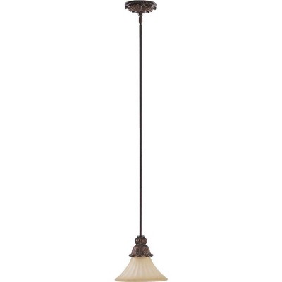 Quorum Lighting Madeleine 1-Light Pendant, Corsican Gold, 9 Width, 10.75 Height, Stem Hanging, Incandescent, Damp Rated
