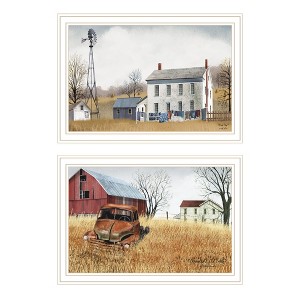 2Piece Vignette Washday and Granddad's Old Truck White Framed Wall Art for Living Room, Bedroom Wall Art Print for Home Decor by Billy Jacobs - 1 of 4