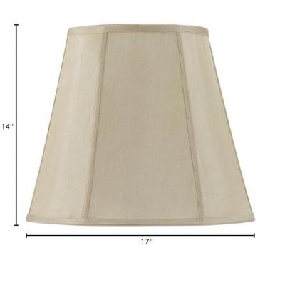 Champagne Fabric Bell Empire Shade, 16-inch