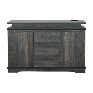 Resenkos Console Table with LED Light, Wooden Storage Cabinet with Drawers and Doors for Entryway, - 1 of 4