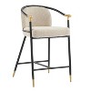 Christopher Knight Home Set of 2 26" Daniel Contemporary Upholstered Iron Counter Height Barstools Almond - 4 of 4