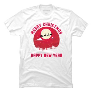 Men's Design By Humans Merry Christmas - Happy New Year By thriftjd T-Shirt - 1 of 4