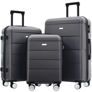 Hrinhom Hardshell Luggage Sets 3 Piece Double Spinner Wheels Suitcase with Handle Password Lock, Lightweight(20""/24""/28"") - 1 of 4