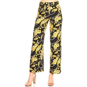 Women's Printed Palazzo Pants - White Mark - 1 of 3