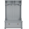 NicBex Hall Tree with Bench and Shoe Storage 40 In Hall Trees for Entryway with 4 Hooks, 2 Open Shelves, Gray - 3 of 4