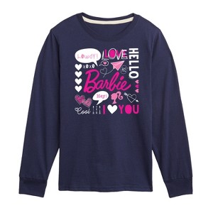 Boys' - Barbie - Barbie Valentine's Collage Long Sleeve Graphic T-Shirt - 1 of 4