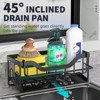 LunaLulinlk Space-Saving Kitchen Sink Rack - Wall-Mounted Dish Cloth & Sponge Holder (Black) - 4 of 4