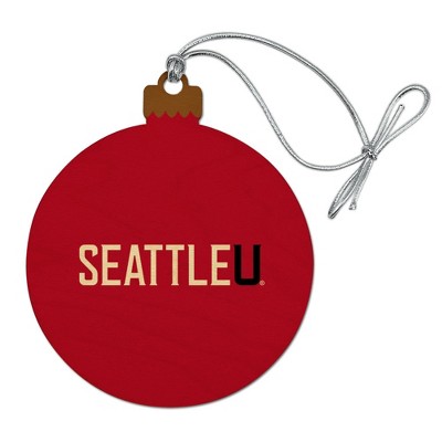 Seattle University Redhawks Logo Wood Christmas Tree Holiday Ornament
