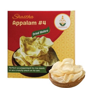 Shastha Traditional Handamade Appalam / Pappad - 4   [ Pack of 3 × 180g = 1.19 lbs ] - 1 of 4