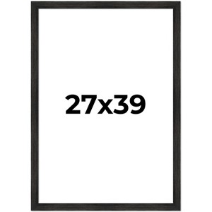 PosterPalooza | 27x39 Wide Barnwood Picture Frame, UV Acrylic, 6 Finishes - Grey, Brown, White, and Black - 1 of 4