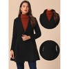 Allegra K Women's Elegant Notched Collar Single Belted Winter Long Coat - 2 of 4